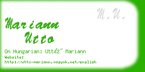 mariann utto business card
